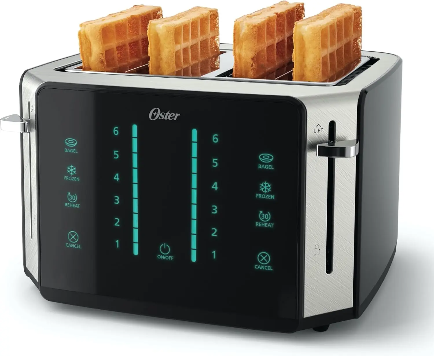 

4-Slice Toaster Touch Screen Stainless Steel Digital Timer 6 Shade Settings Easy to Clean Removable Crumb Tray