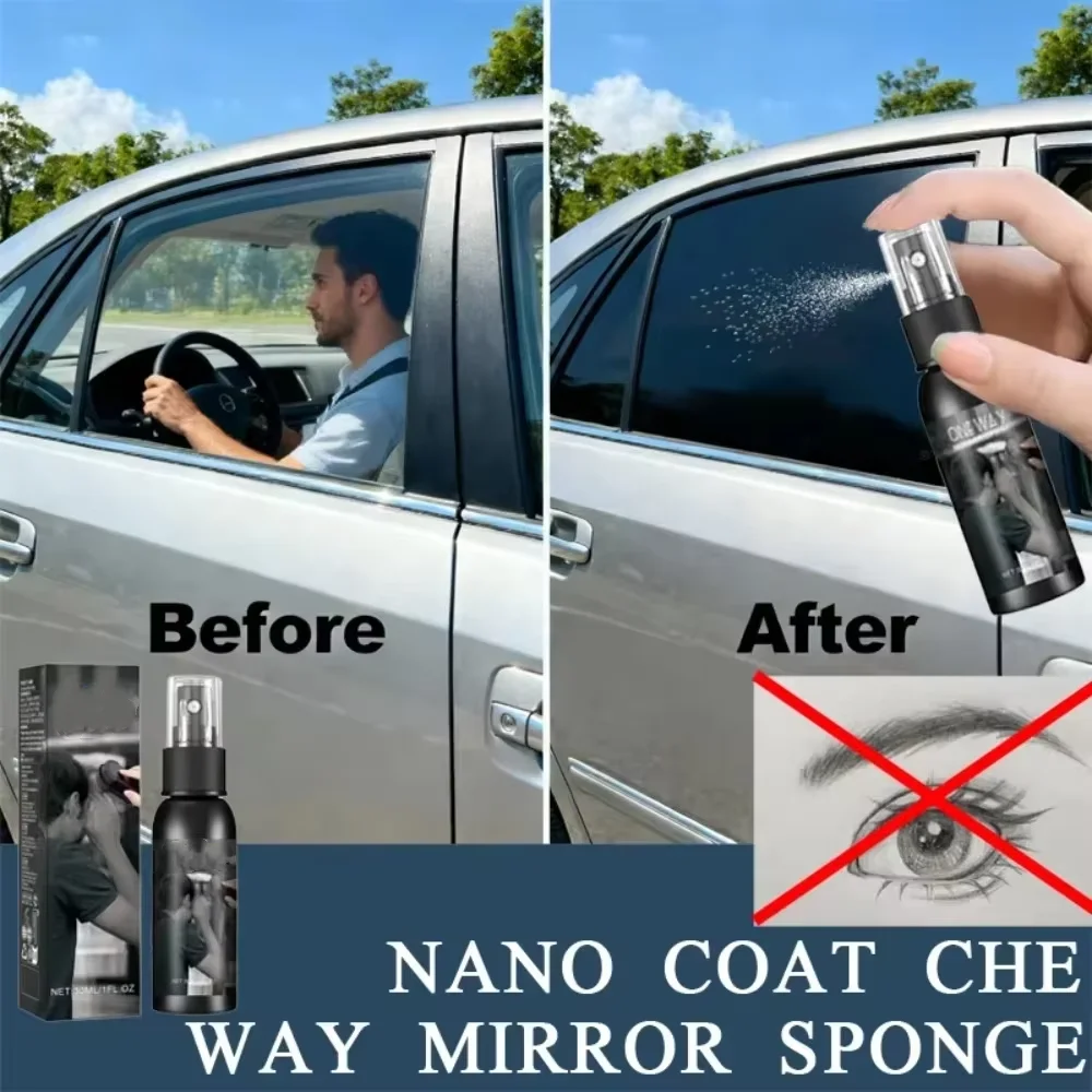 Car Windshield Anti-spy Spray One-way Visible For Privacy Protection Anti-peeping Stain & Dust Removal Fits All Glass Types New