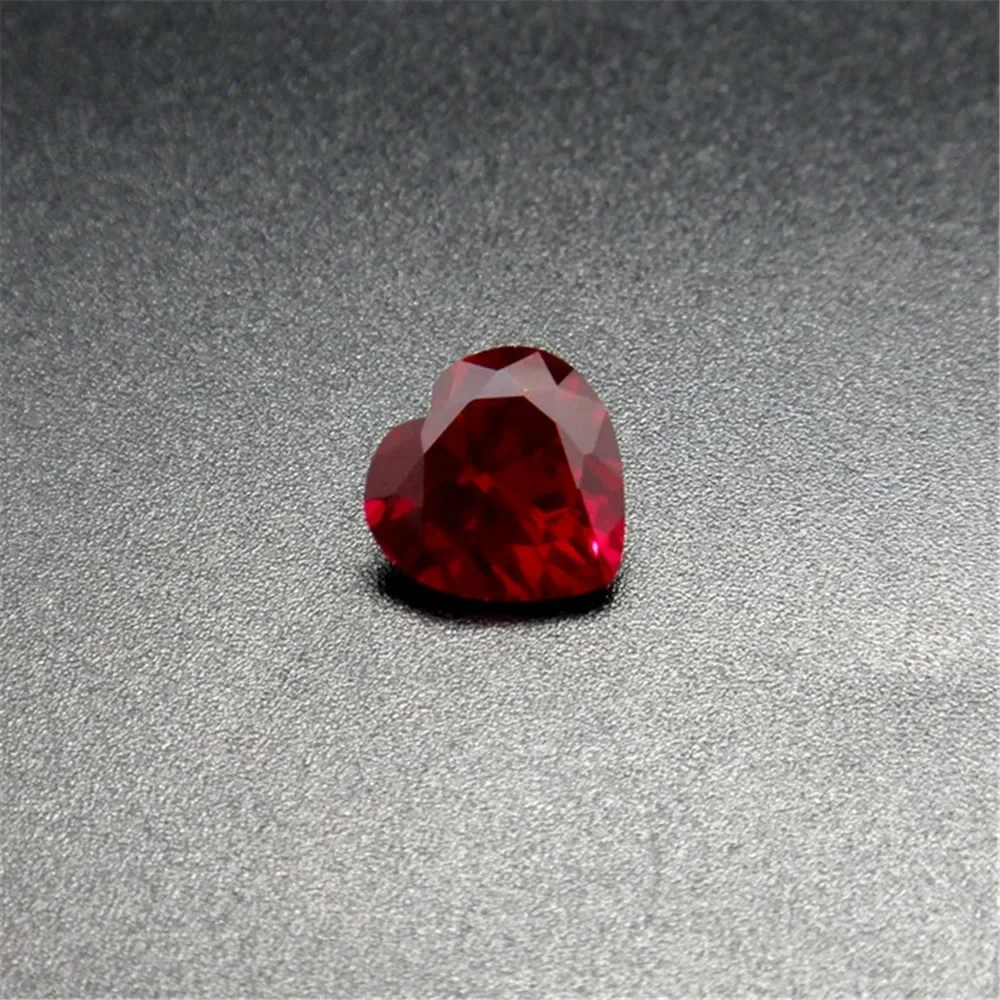 Ruby Heart Shape Faceted Gemstone Heart Shaped Cut Blood-red Ruby Gem Multiple Sizes to Choose C40R