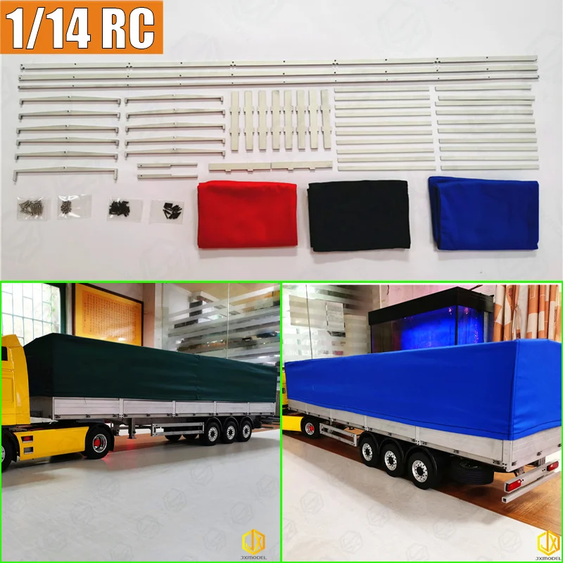 JXmodel Simulation Semi-trailer Metal Box Tarpaulin Kit Decoration for 1/14 RC Truck JXmodel Car
