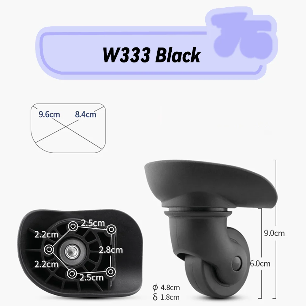 Rueda amortiguadora silenciosa para Samsonite W333, accesorios de ruedas, ruedas de repuesto universales, Maleta giratoria