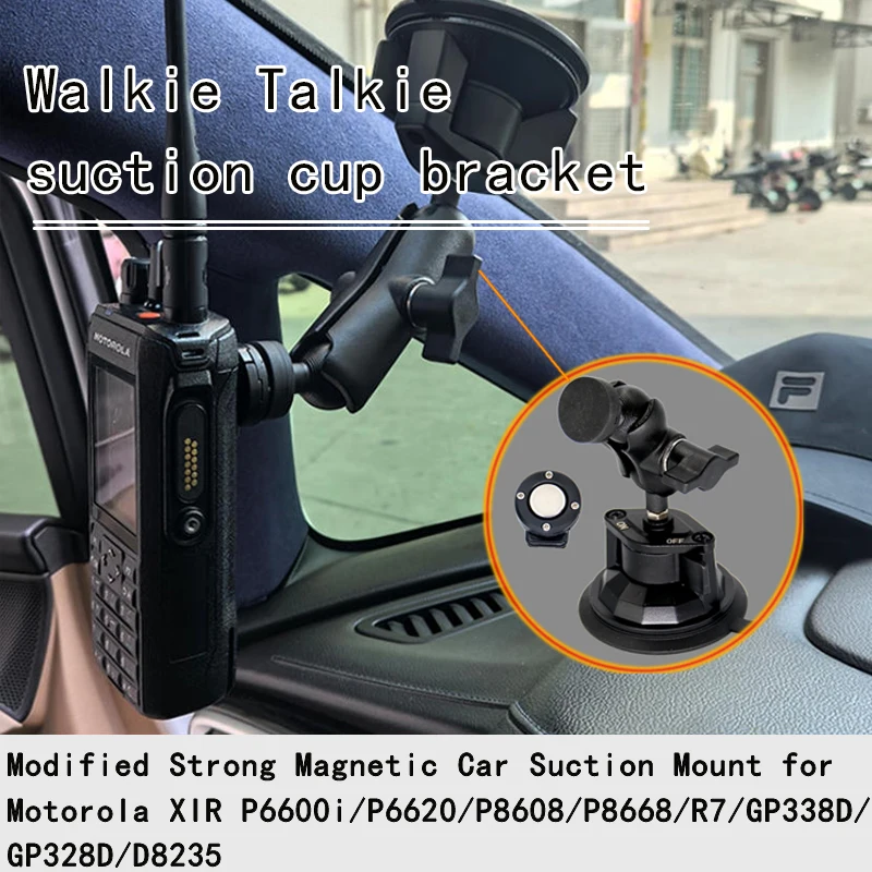 Magnetic CB Mount Hook，Strong Magnetic Modified Vehicle Suction Mount for P6600i/6620/P8668/R7/GP338D/D8235 Two-Way Radio