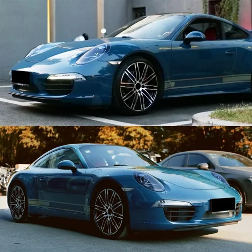 Imagen 2 del producto Vinilo Adhesivo para Automóviles Azul Petrol Brillante con Tecnología de Liberación de Aire, Película Decorativa Autoadhesiva de PVC para Carrocería de Vehículos