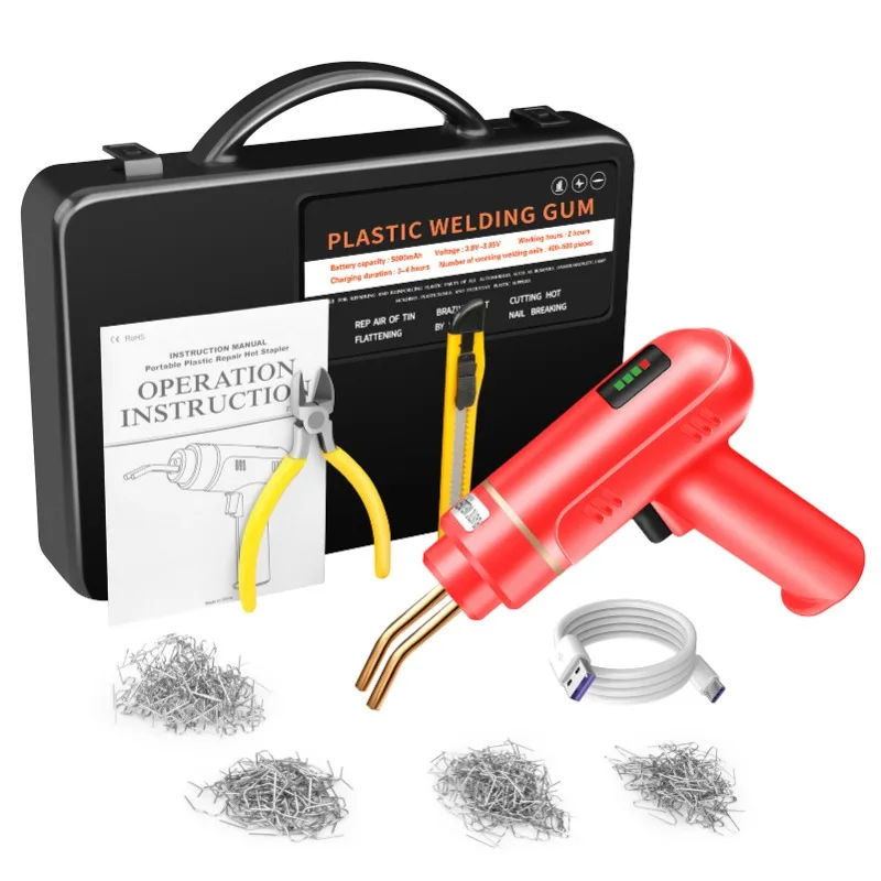 

200W Cordless USB Rechargeable Plastic Welder,Plastic Welding Kit with 400PCS Hot Staples for Car Bumper Crack