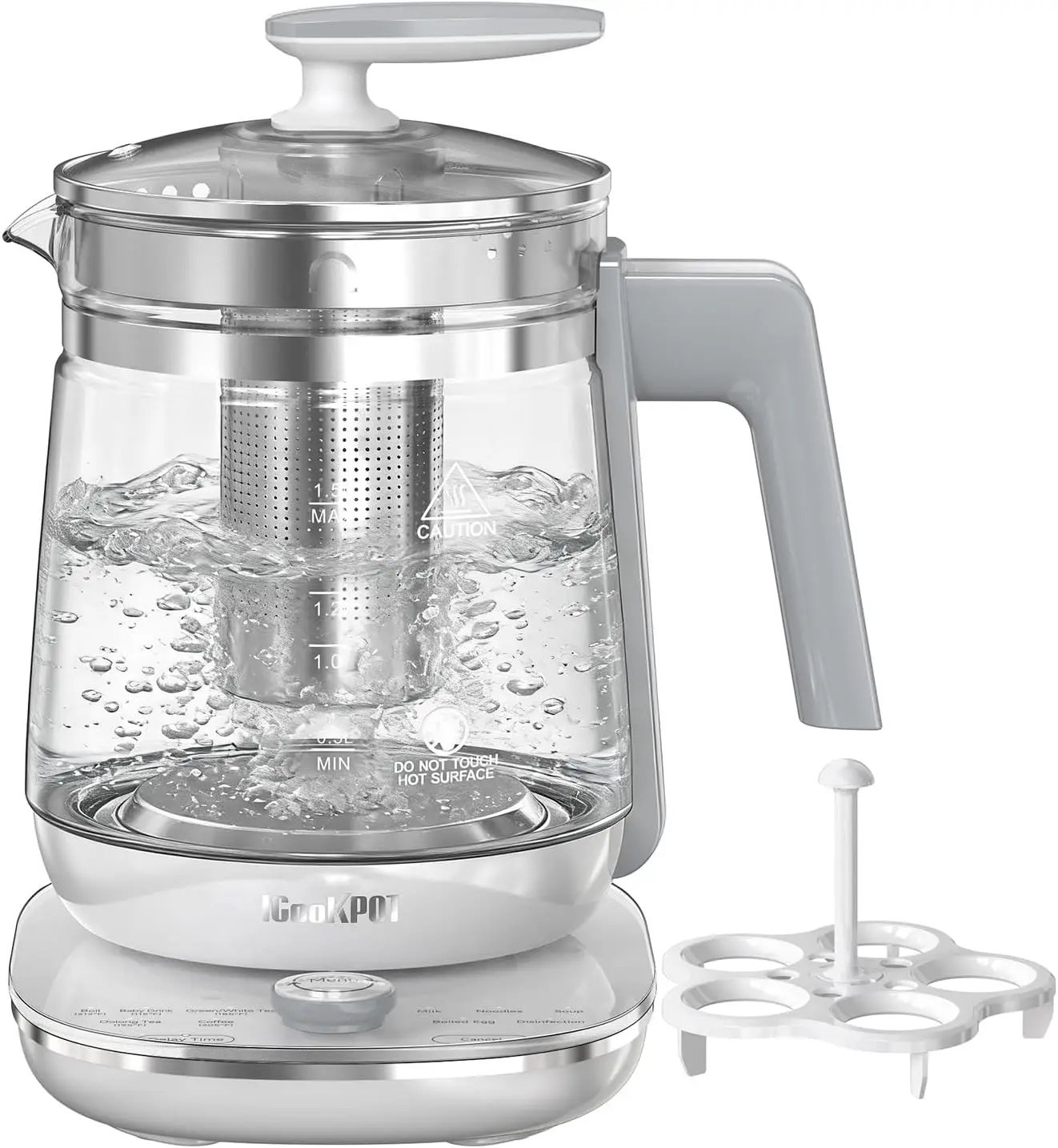 

1.5L Borosilicate Glass Electric Kettle, Fast Boil, Auto Shut-Off, BPA Free for Coffee and Tea