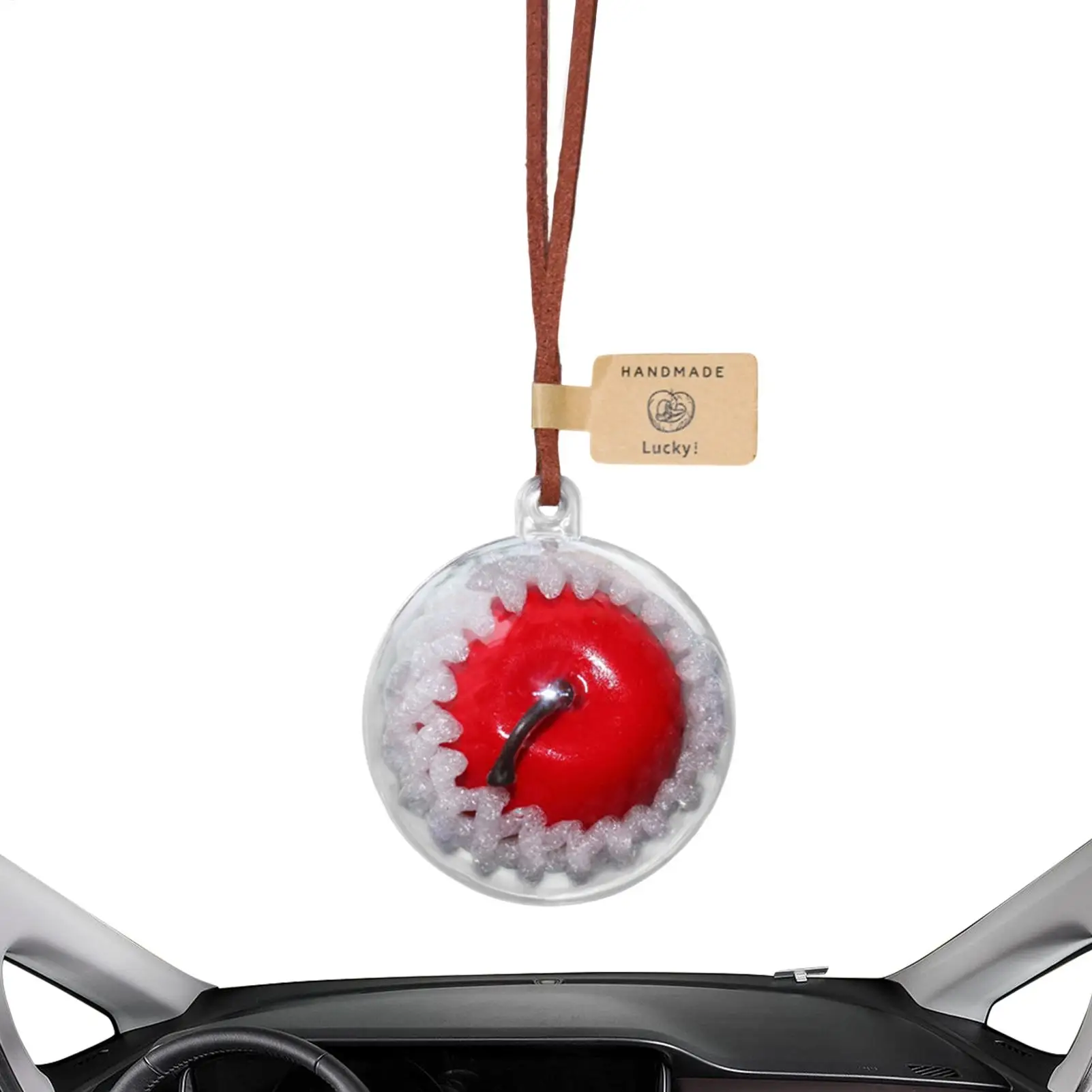 Car Christmas Apples Ornament Cute Fruit Charm Pendant Rearview Mirror Decoration Pendant For Vehicle Interior Christmas Tree