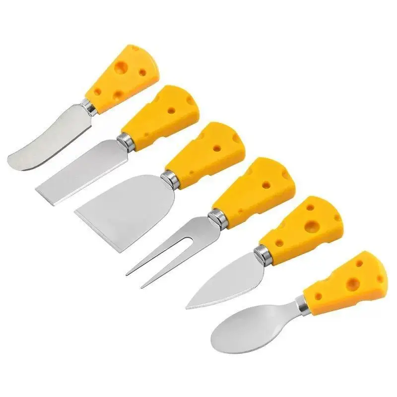 Stainless Steel Super Cute Cheese Knife With Cheese Shaped Handle Cute Breakfast With Butter Cake Bread Dessert Fork