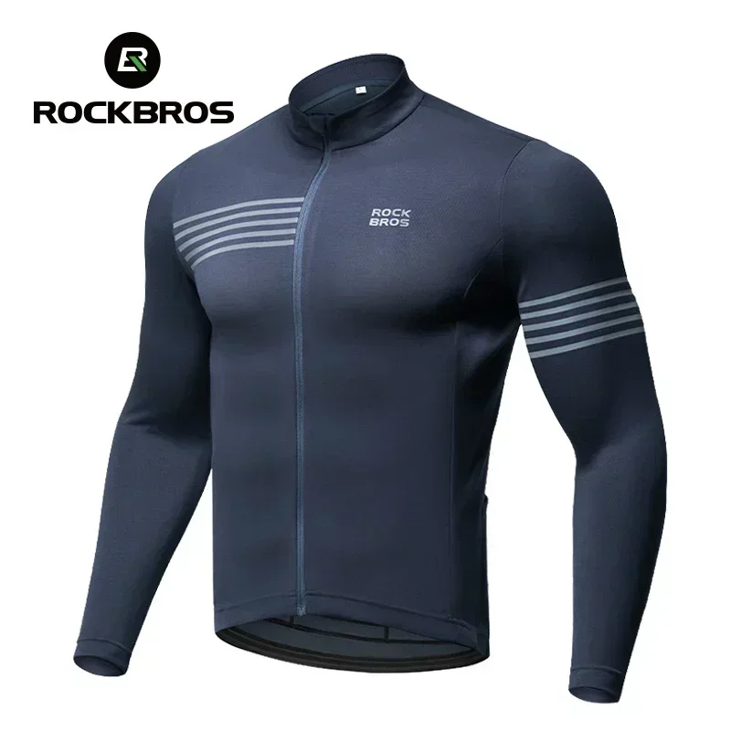 

ROCKBROS зимняя велосипедная куртка, теплая верхняя одежда с длинными рукавами, одежда для верховой езды, плотный светоотражающий логотип, мужская велосипедная майка, профессиональная ткань