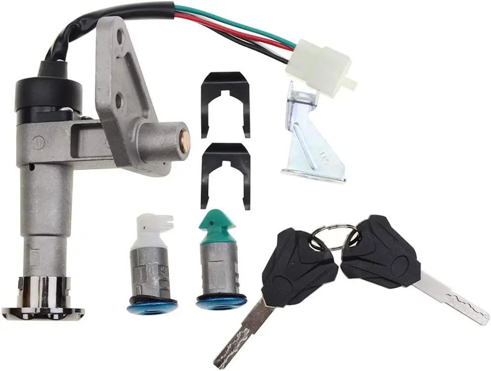 4-Wire Key Ignition Switch Lock Set Replacement for 50cc 125cc 150cc 200cc 139QMB GY6 Scooter Moped ATV