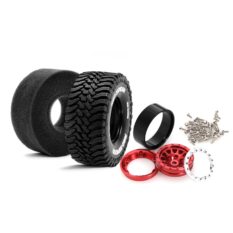 Runup Lot de 4 pneus de 2,5 cm en caoutchouc souple de 24 x 58 x 22 mm pour terrains rochers pour voitures 1/18 1/24 RC Micro Crawler AXIAL TRX4M SCX24 (style A