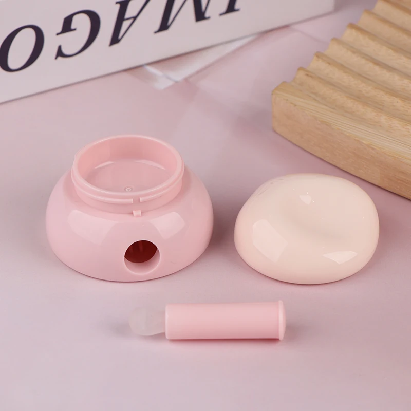 3.5g mini frasco vazio cosmético potes maquiagem recipiente de cuidados com a pele caixa de creme facial caixa de bálsamo labial com colher de silicone garrafas recarregáveis