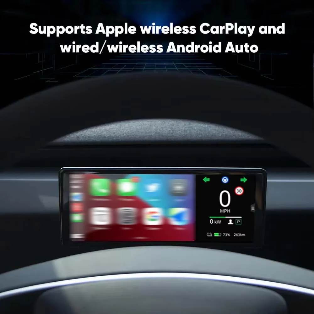 

F62 Plus 6.2inch Linux System Dashboard Screen for Model 3 Highland Instrument Cluster Support front camera blind spot display