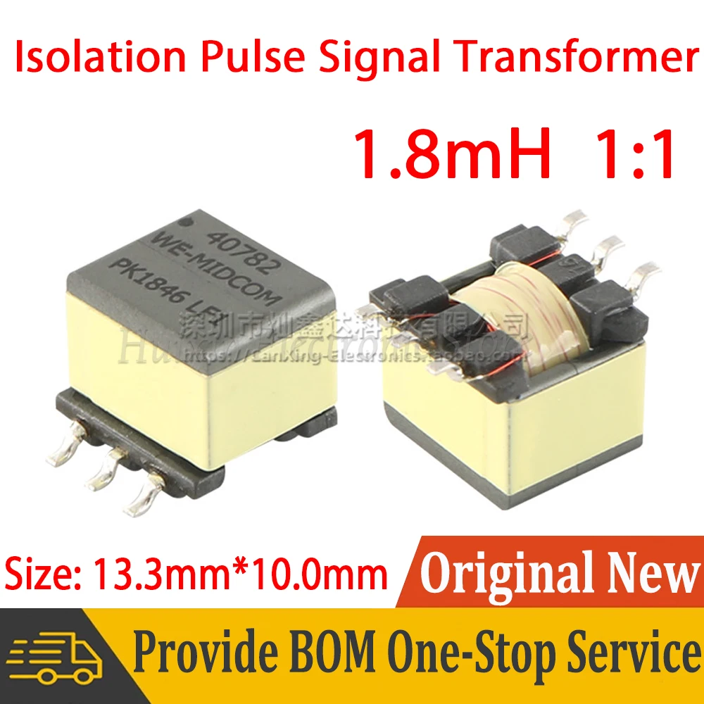 2Pcs EE5.0 SMD Audio Transformer  Inductance 1.8mH Turns Ratio 1:1 Isolation Pulse Signal Transformer Isolated Insulating