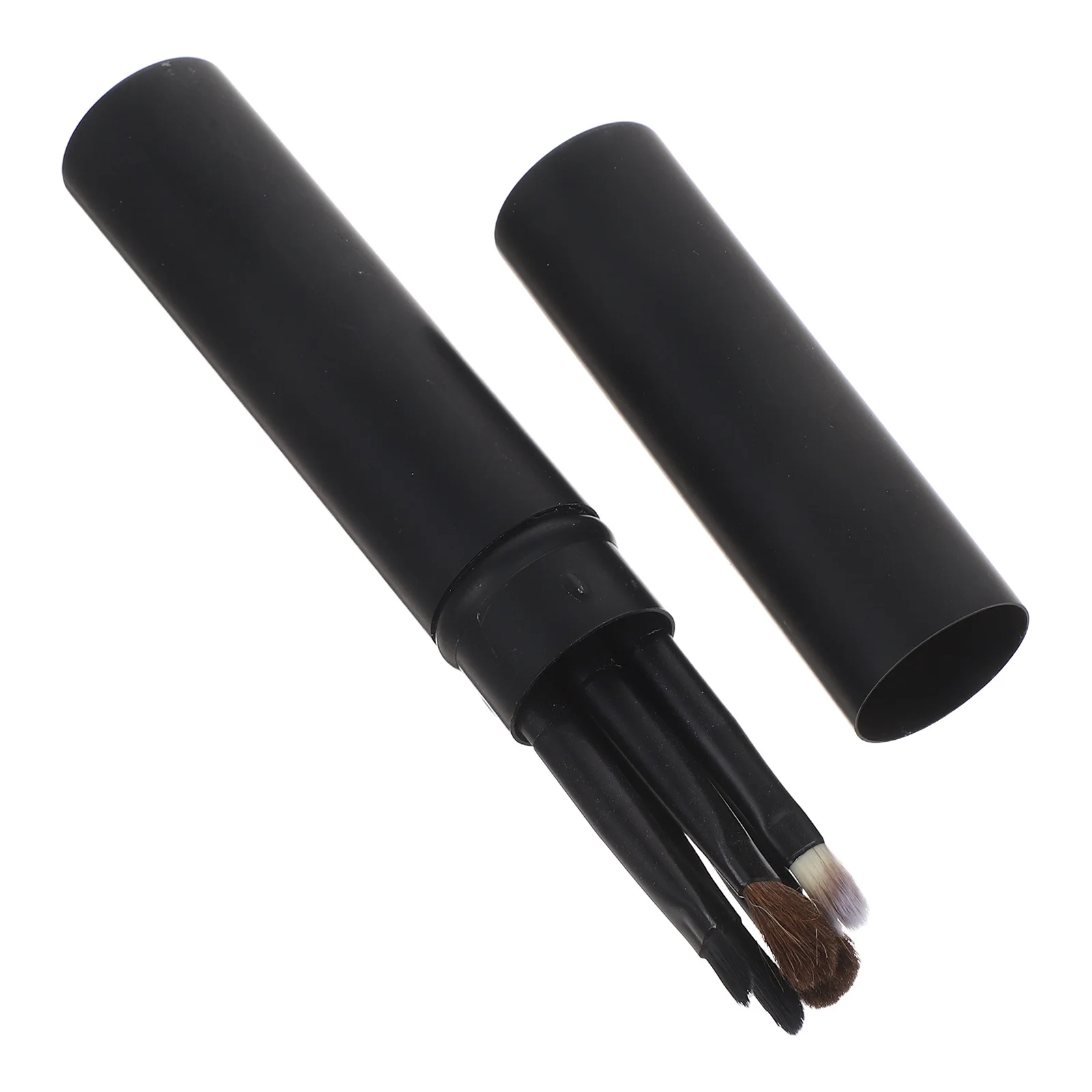 

5pcs Eye Makeup Brush Set Natural Bristle Blending Eyeliner Eyeshadow Brushes Compact Storage Case Included Black