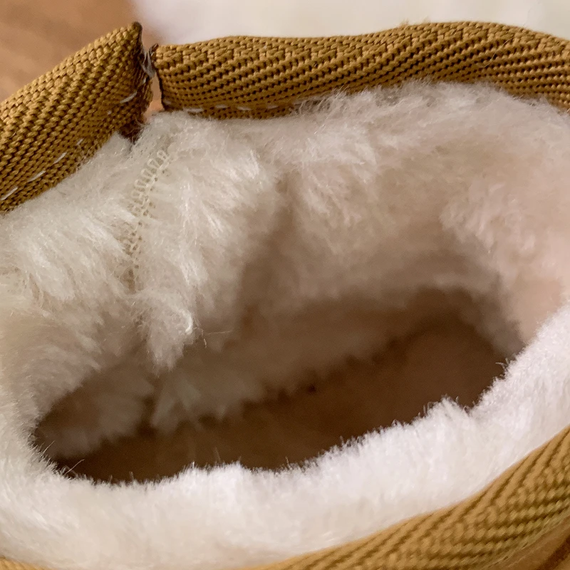 الأطفال طفل مبطن الثلوج الأحذية 1-6 سنة البني الدافئة الفتيان الفتيات أحذية قطنية كبيرة الجمل لينة عدم الانزلاق الاطفال أحذية بوت قصيرة