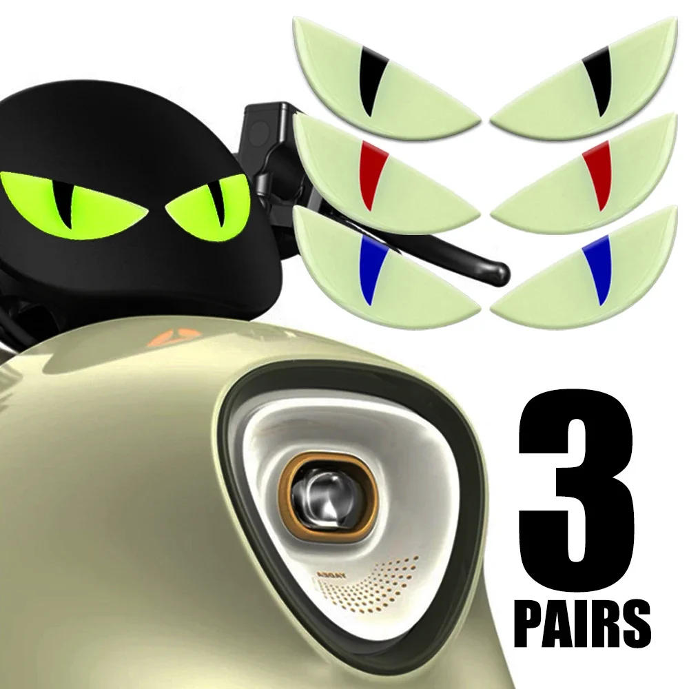 

Luminous Cat Eye Car Sticker 3D Demon Eyes Car Motorcycle Electric Vehicle Night Light Warning Decoration Decal for Suzuki UY125