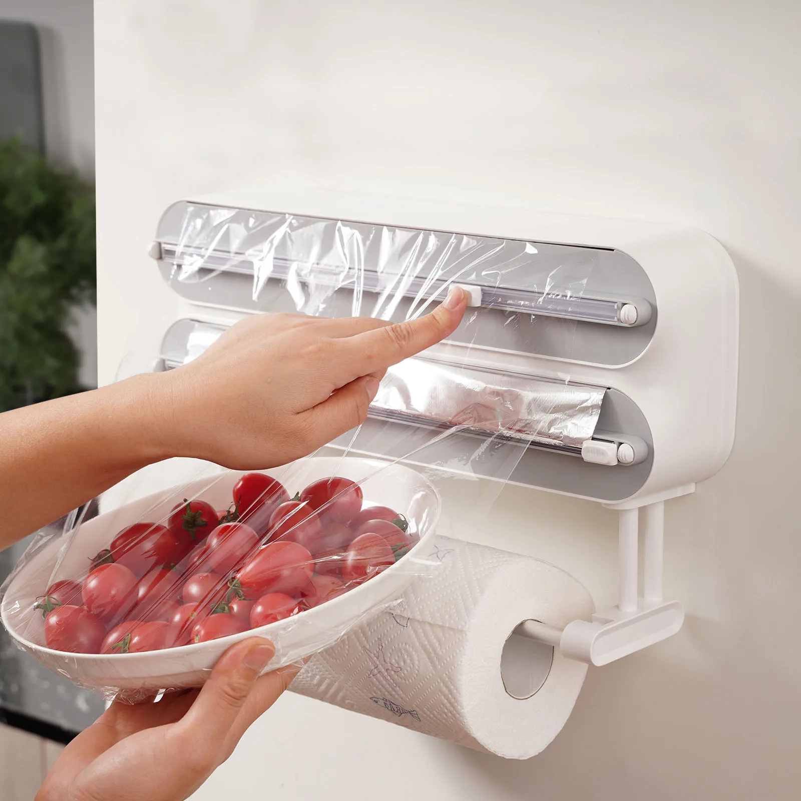 Multifunctional Magnetic Kitchen Paper Towel Holder with Lazy Rag Rack and Cutting Film kitchen  accessories