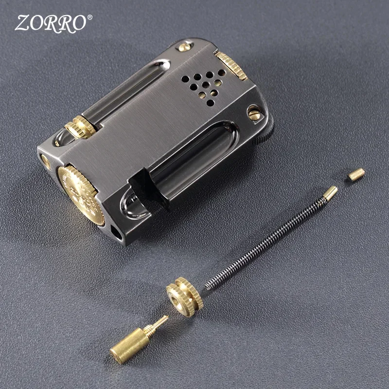 Zorro Creative Double Drinding Wheel  Lighter Shallow Torch Vintage Retro Windproof Lighter Men's Small Gift