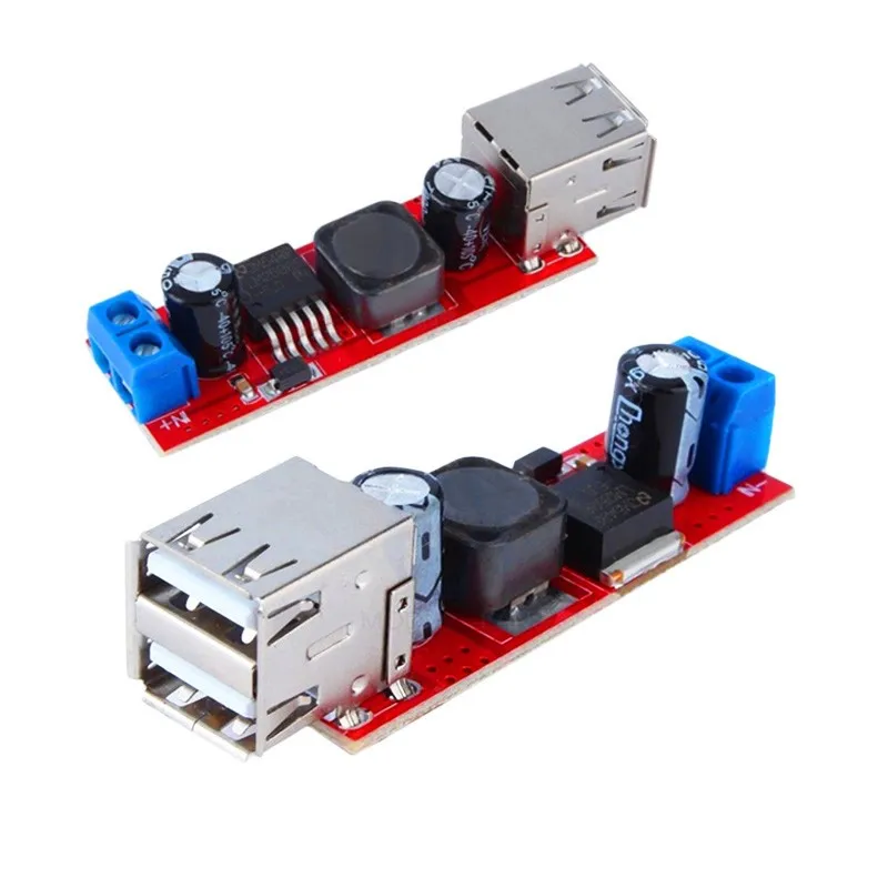 Dual USB DC DC 6V-40V To 5V 3A  Step-down Double USB Power Charger Converter Module For Vehicle Charger LM2596 Buck Power A2