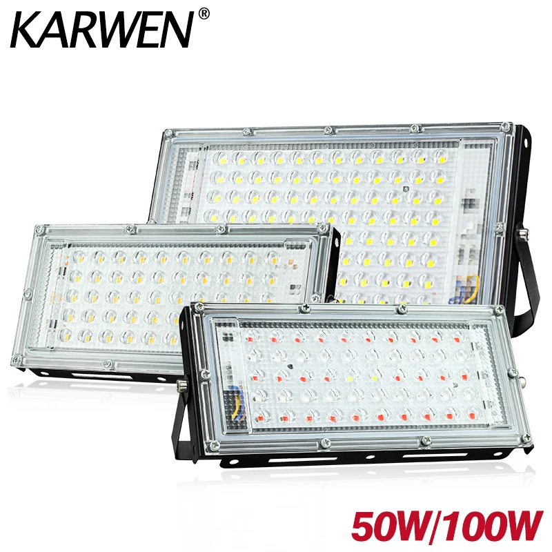 LED Floodlight 50W LED Spotlight 100W LED Grow Light 220V PhytoLamp Streetlight Full Spectrum Lamp For plant growth lamp