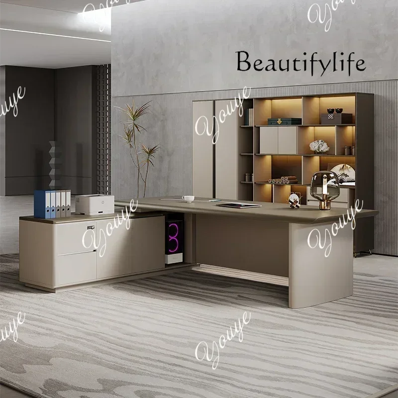N49 J M Luxury Storage Hutch Table Luxury Modern Cabinent Executive Office Computer Desks Study Drawers Escritorio Office Furnit