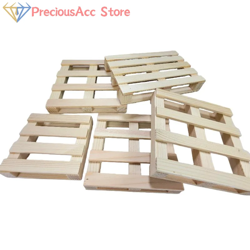 1Pcs Wood Pallet Coasters For Hot And Cold Drinks Mini Wooden Pallet Beverage Coasters Flower Pot Cushion