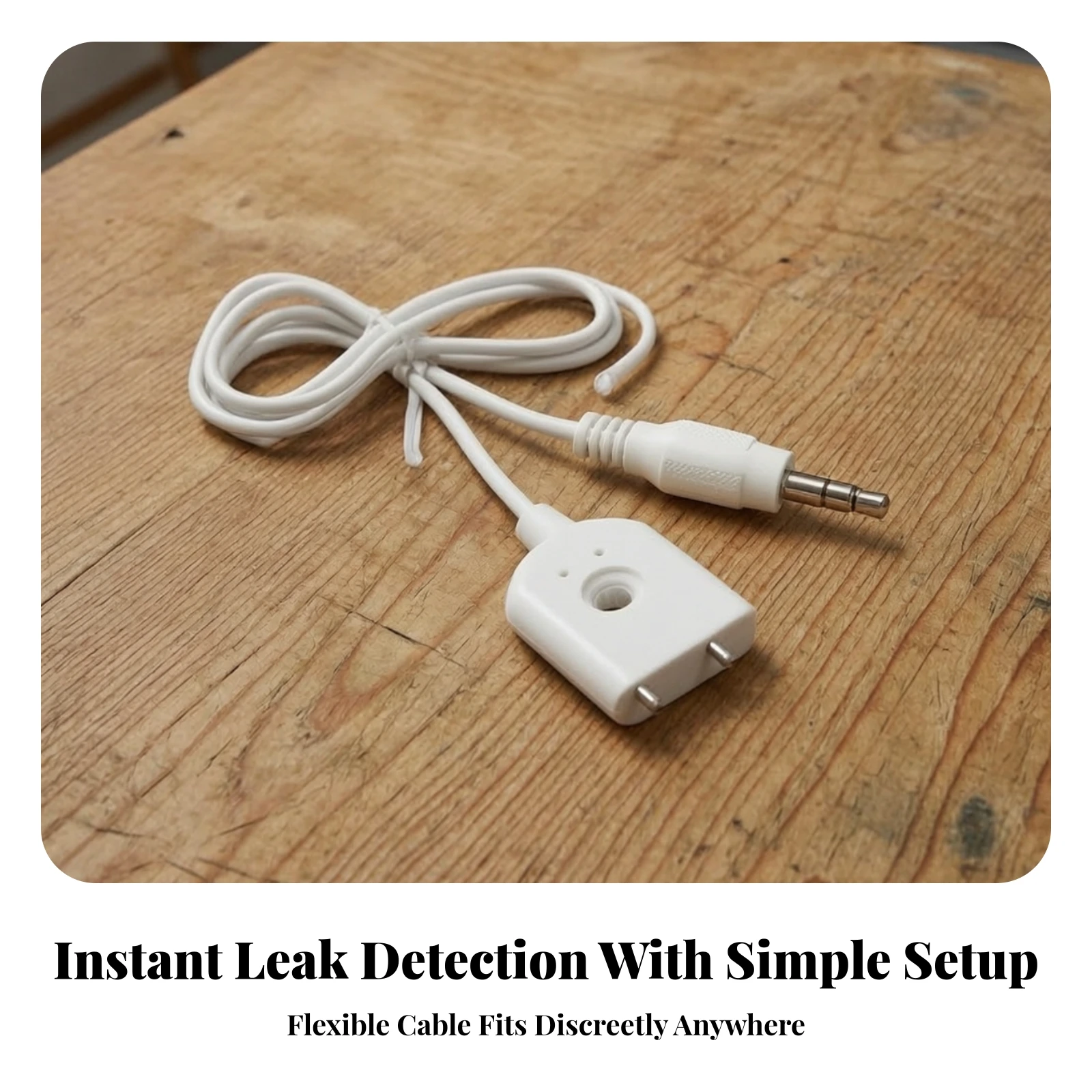 Water Leak Detection Sensor Liquid-Conductivity Water Leak Sensor with Cable High Sensitivity Connectable for Alarm Systems