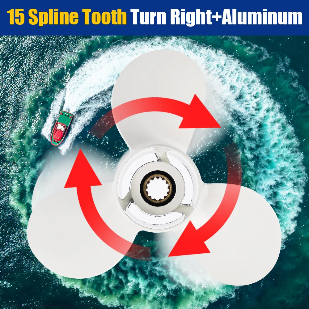 

11 x 15 Aluminum Outboard Propeller for Yamaha 40-60HP | OEM 663-45943-02-EL | Marine Replacement Prop Accessories