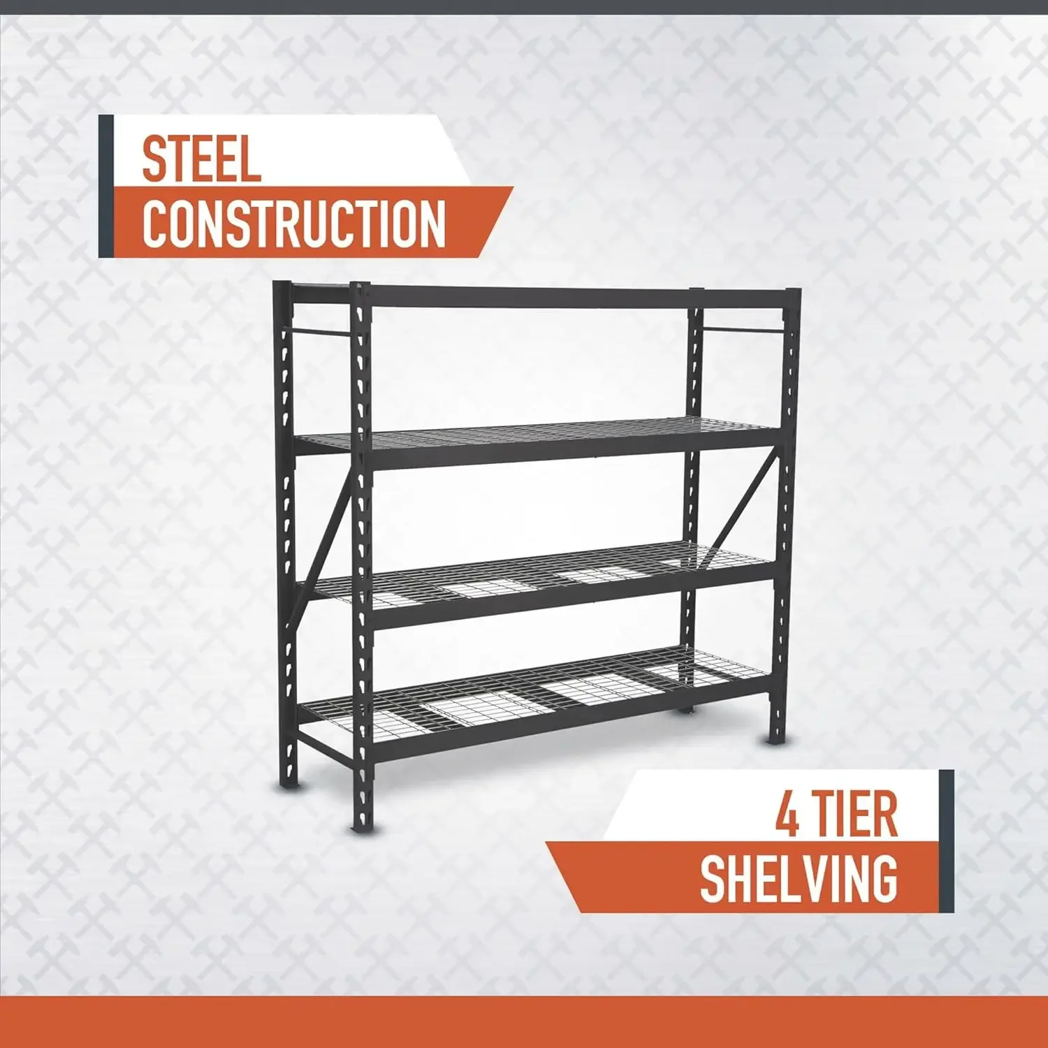 Ironton 4-Tier Industrial Shelving Rack - 77in.W x 24in.D x 72in.H, Model# 2611T002