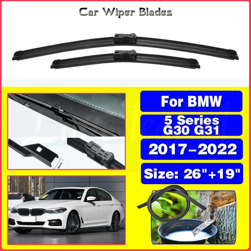 Front Wiper Blades For BMW 5 Series E G30 G31 F90 2017 2018 2019 2020 2021 2022 Windshield Windscreen Front Window 26