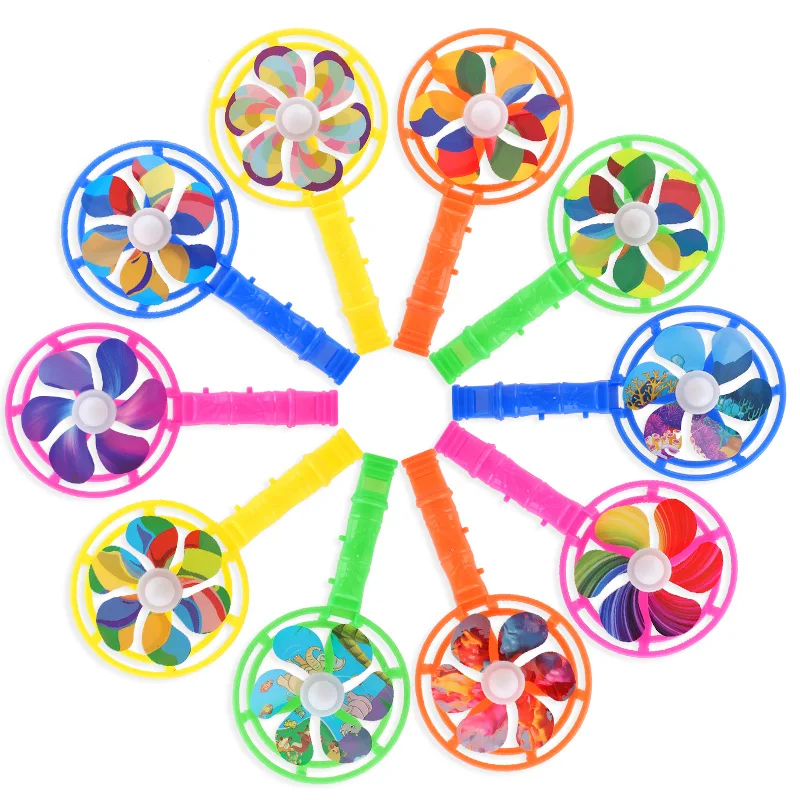

12Pcs Colorful Mini Fan Whistle Portable Plastic Windmill Fan Shaped Whistle Toys Kids Birthday Party Favors Gift Carnival Prize