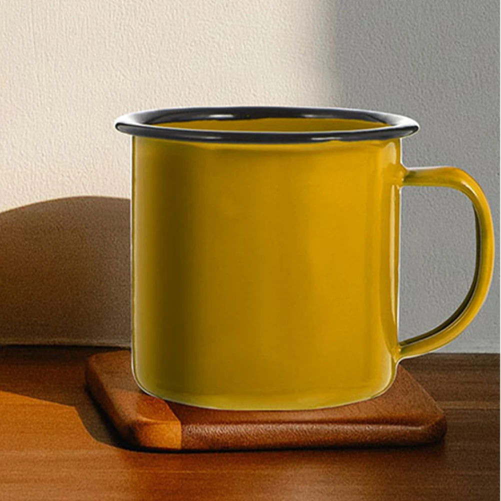 

2Pcs Enamel Water Cup Simple Stylish Wear-Resistant Enamel Mugs Ideal for Restaurant Hotel Travel Outdoor Coffee Tea Drinking