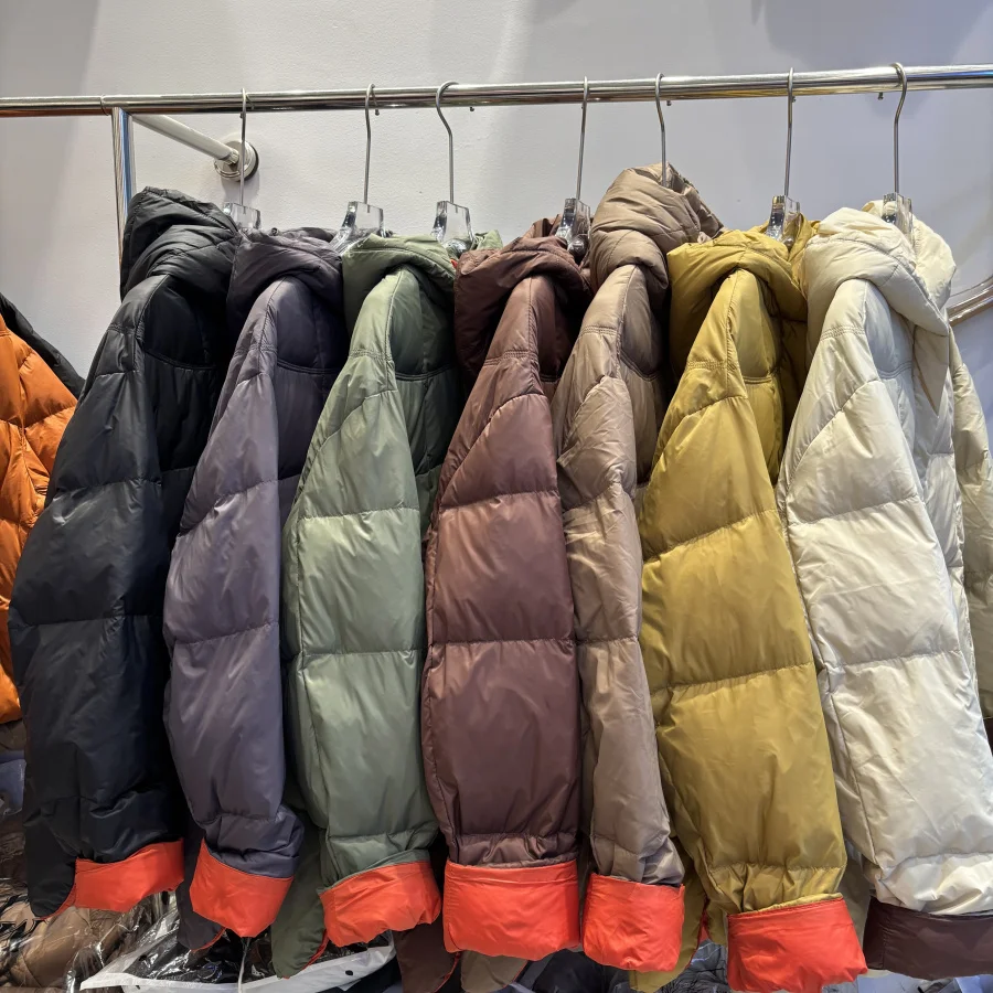Schinteon Women Down Jacket Casual Loose Over Size Warm Autumn Winter Outwear White Duck Down with Hood Fashion Maternity Coat