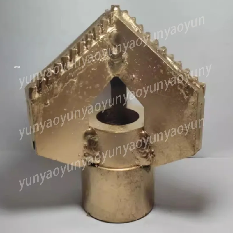 

Three Wing Non-Coring Alloy Drill Bit, Tungsten Carbide Tipped Scraper Bit for Water Well Drilling Soft Ground
