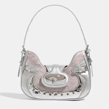 Y2k Borse sotto le ascelle per le donne Borse e portamonete di design di lusso 2024 Novità nella moda Rivetto Decorare Spalla a tracolla