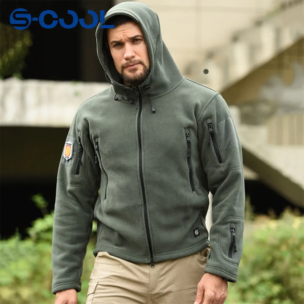 

Tactical Jacket Men Winter Thermal Fleece US Tactical Outdoor Sport Hooded Coat Hiking Hunting Combat Camping Soft Shell