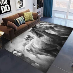 3D Printed Horse Carpets Kids Bedroom Large Animal Area Rugs for Living Room Anti-slip Child Game Soft Floor Mat Home Decoration