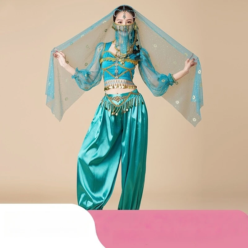 

Belly Oriental Dance Dress Costume Set Women Halloween Jasmine Princess Cosplay Performance Outfit Adult Goddess Clothing