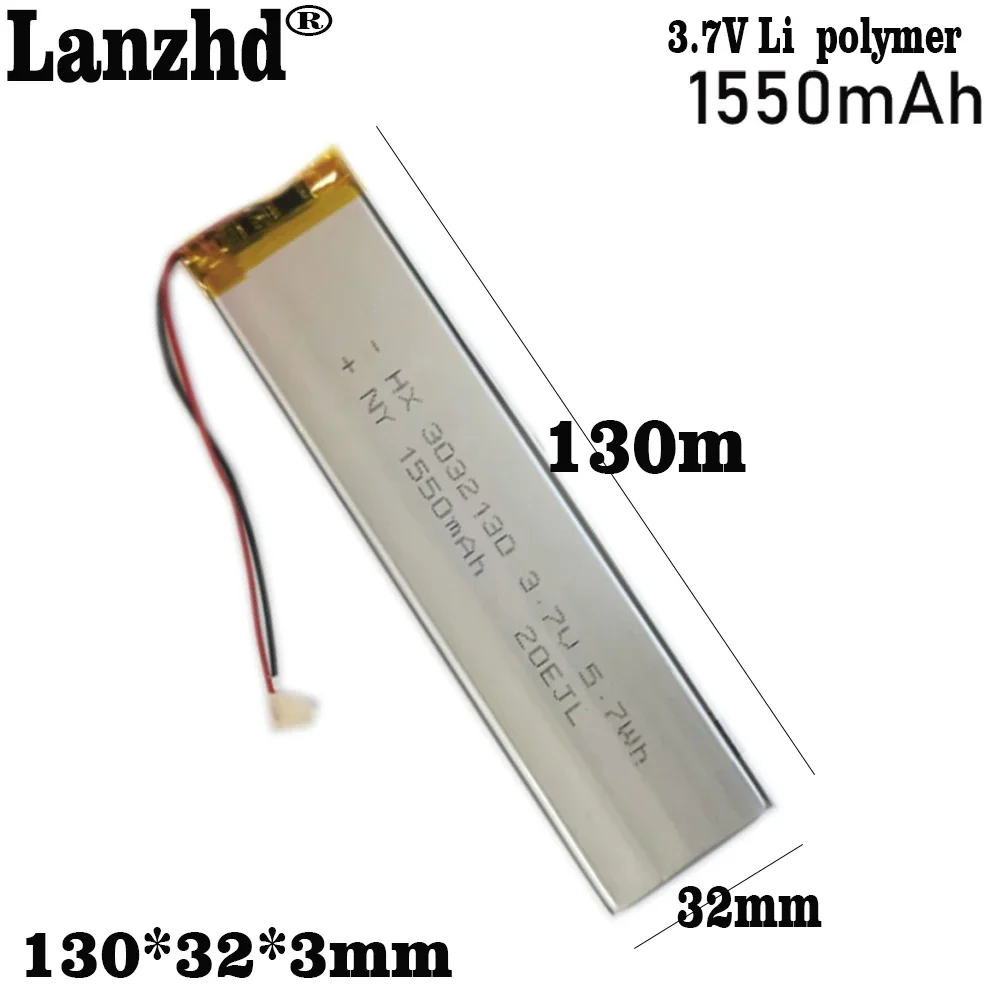 

3032130 3.7V 1550mAh Lithium Polymer Battery lipo cellS For LED lights Bluetooth keyboard Car camera recorder