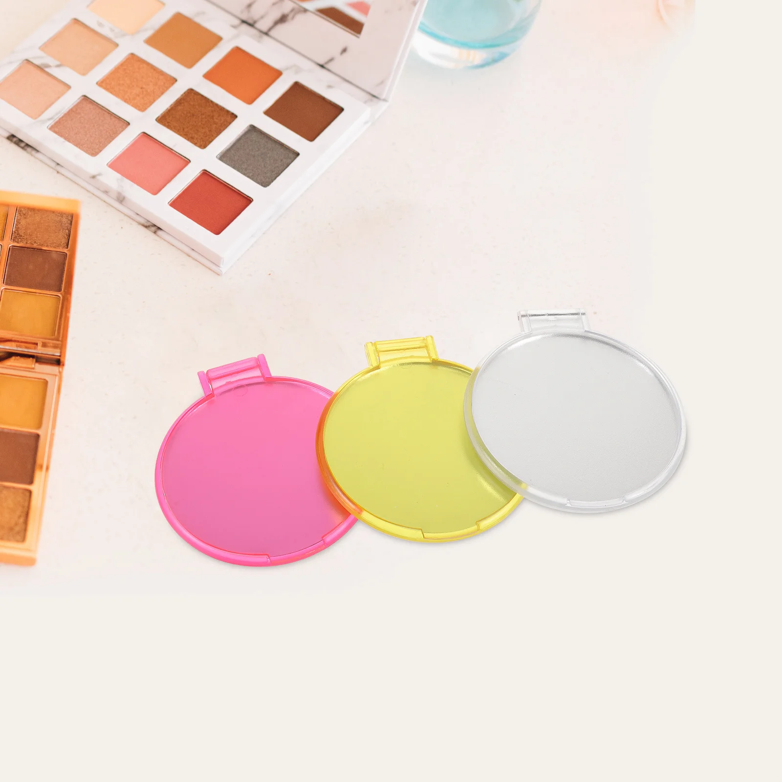 12 قطعة مرآة ماكياج مستديرة محمولة قابلة للطي مرآة صغيرة عالية الوضوح سطح أملس انعكاس واضح لجيب المحفظة في الهواء الطلق