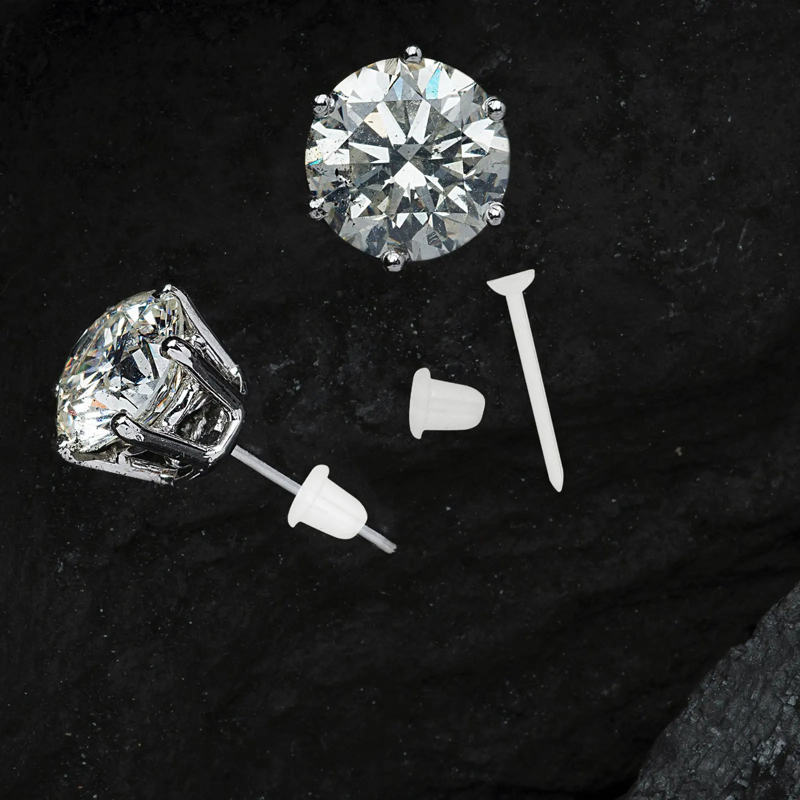 ظهور القرط ترصيع شفافة واضحة سدادات قفل آمنة لينة للأذنين الحساسة النوم الرياضة صنع المجوهرات اليومية