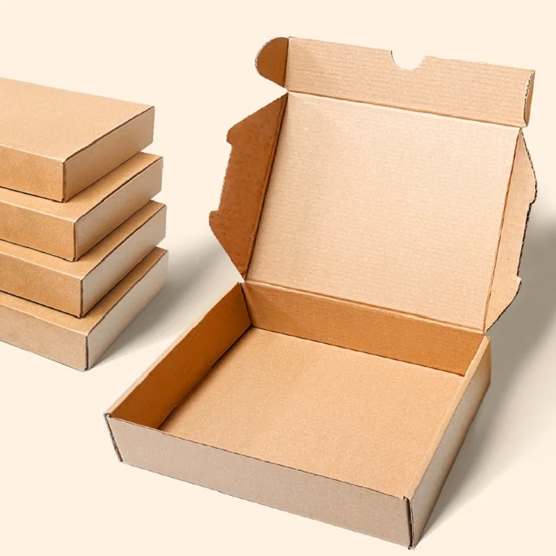 Boîtes de courrier en carton de papier Kraft 15x8x2cm, emballage d'expédition de cadeaux pour petites entreprises, avion 10 pièces/lot