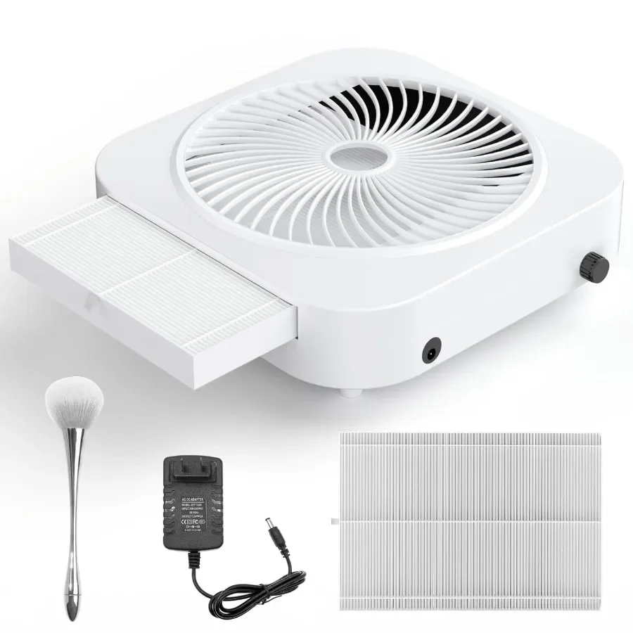 

Nail Dust Collector with Reusable Filter Adjustable Nail Vacuum Dust Collector Extractor Electric Dust Suction Machine for Acry