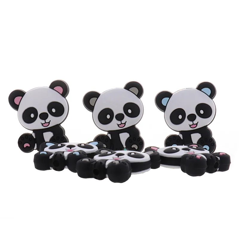 Fkisbox 5pc jednorożec kulki silikonowe Koala Panda Bunny BPA darmowa zabawka gryzak dla dziecka DIY łańcuszek smoczka akcesoria Tiny gryzoń