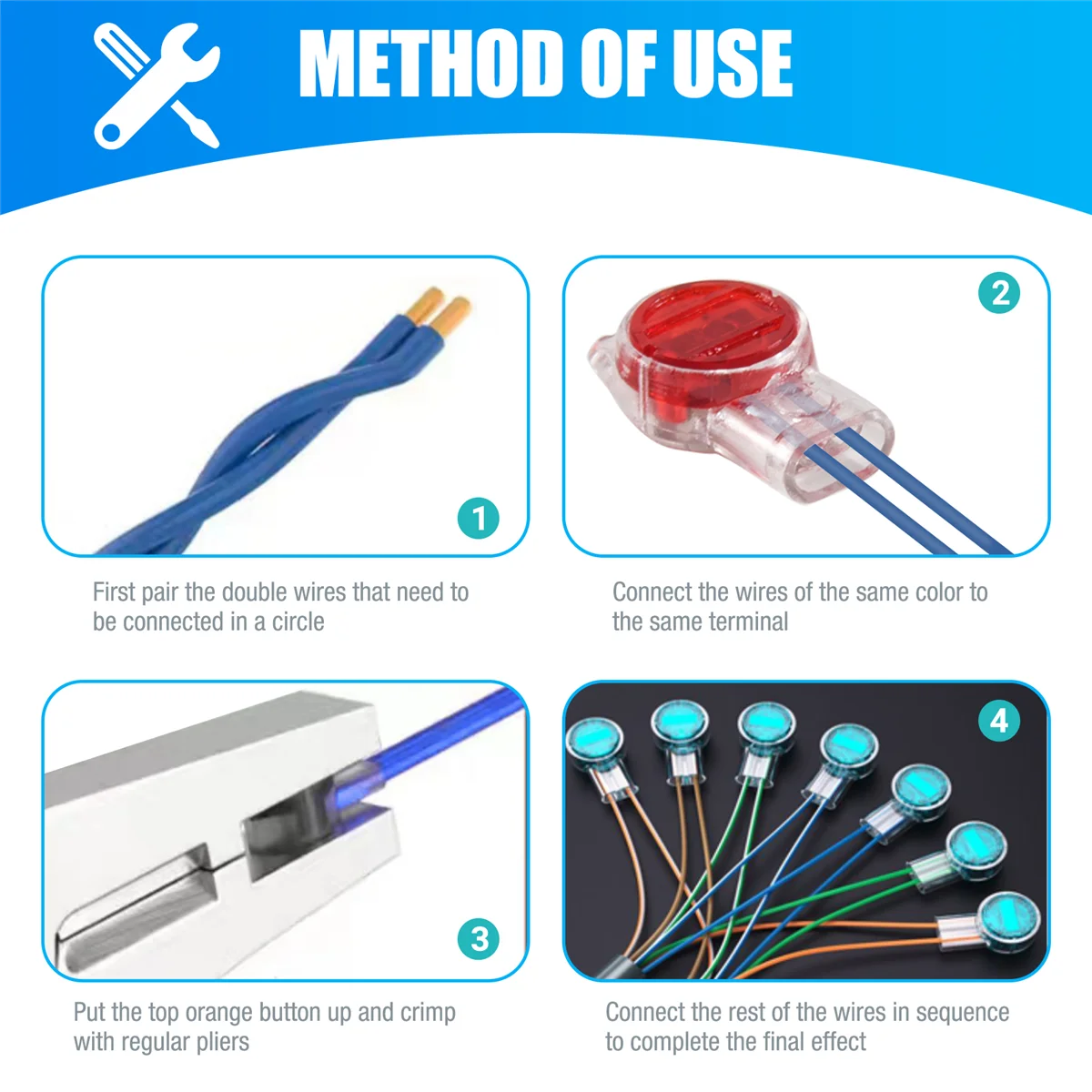 55 Stuks Gel Splice Ur Connector 3 Poort Draad Connectoren Rood + Helder