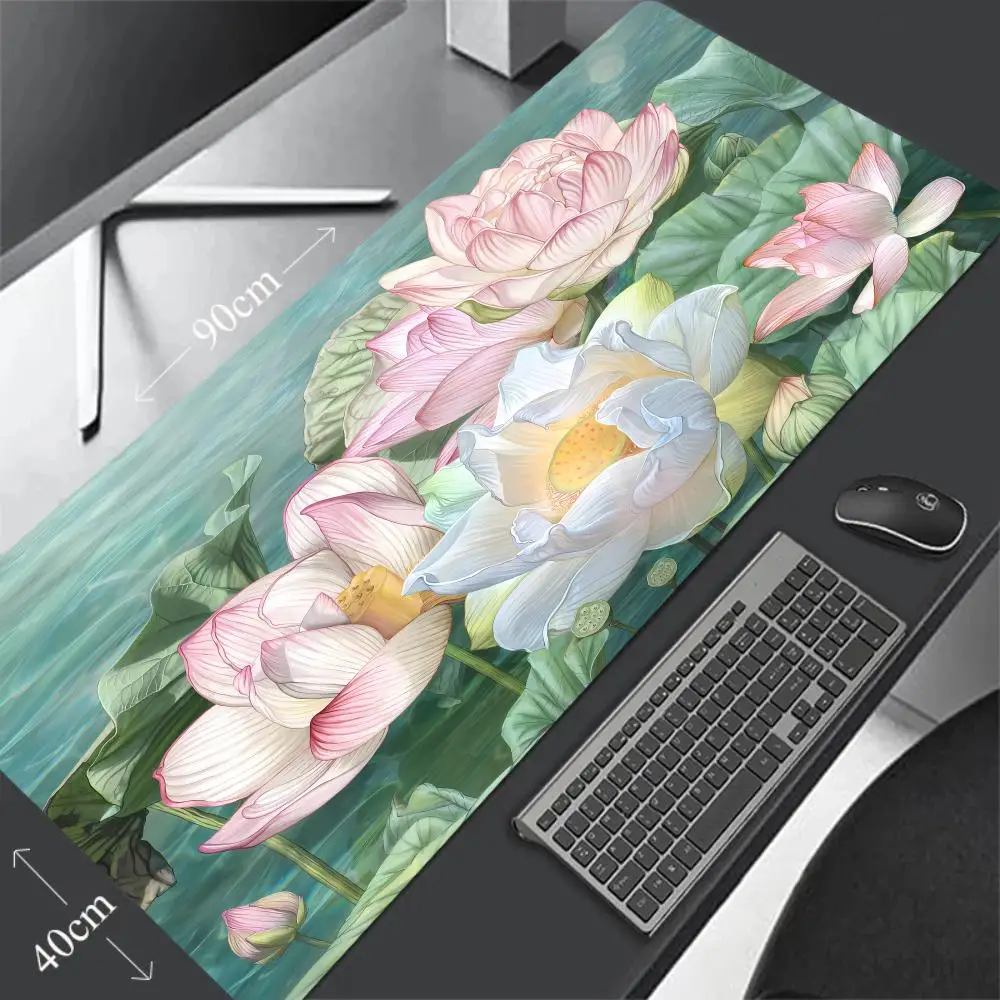 Pink lotus flowers 120x60 Mouse Pad Large Office Computer Desk Mat Table Keyboard Big MousePad Laptop Cushion Non-slip Decor mat