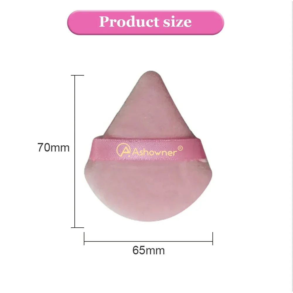 Miniesponja triangular de terciopelo para maquillaje facial, esponja de algodón suave para contorno de ojos, herramienta de maquillaje