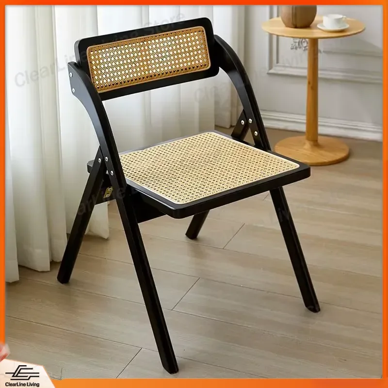 Modern French Stackable Dining Chair Natural Wood Foldable Design Outdoor Indoor Use for Park Villa Restaurant Home Kitchen
