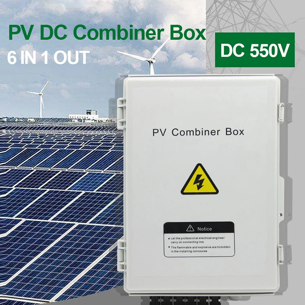 

PV Combiner Box 6 String 550V DC Circuit Breaker For Solar Panel IP65 Set Photovoltaic Combiner Box For Solar Power Station