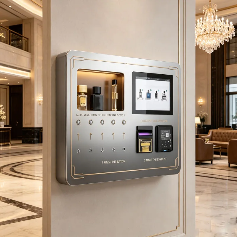 Wall Mounted Scent Sampling Machine Perfume Tester Vending System for Luxury Retail Wholesale Customized